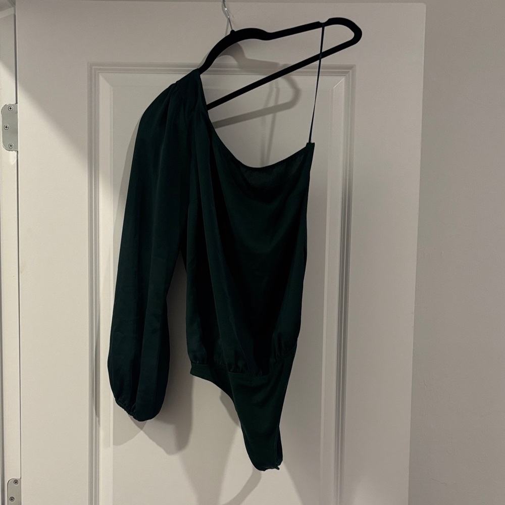 Abercrombie & Fitch Emerald Green Satin Bodysuit size M